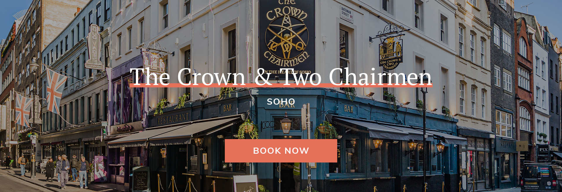 Enjoy a meal at your local pub at The Crown & Two Chairmen in London